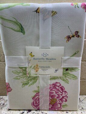 Lenox Butterfly Meadow Tablecloth 70" round NWT